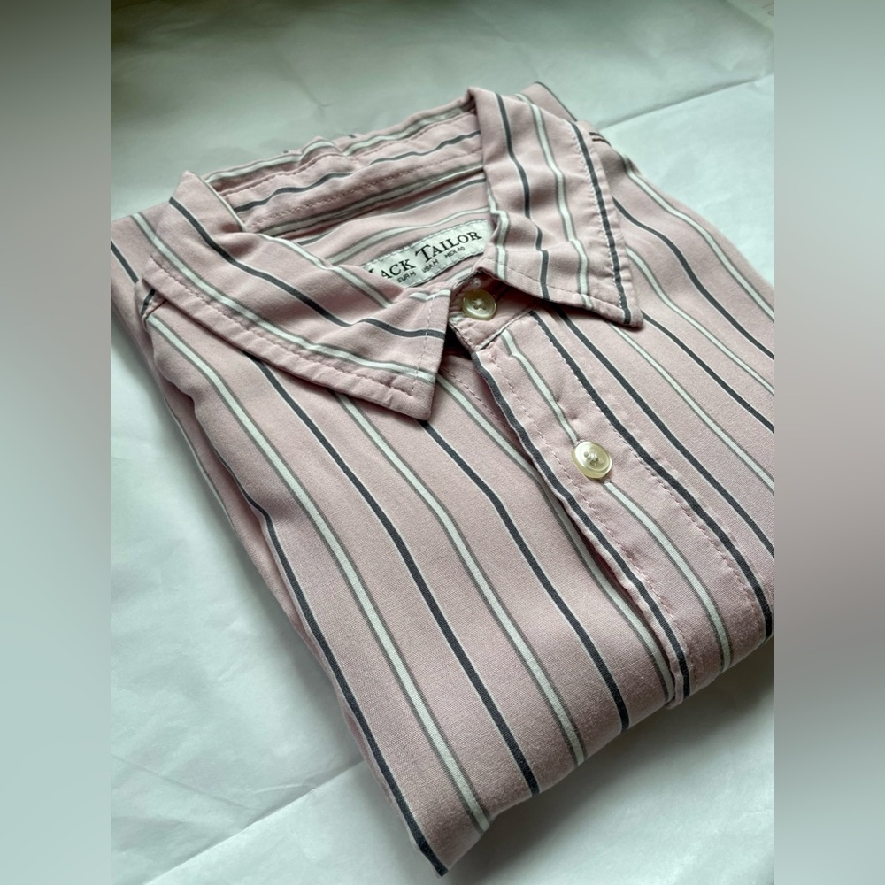 Jack Tailor Striped Button Up Size Medium - Picture 5 of 11